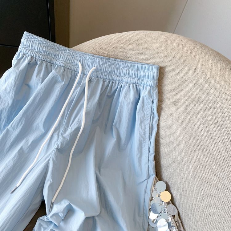 Pantaloni sportivi casual da donna, estivi, con elastico in vita e coulisse, nuovi design, larghi e larghi._voghion.com