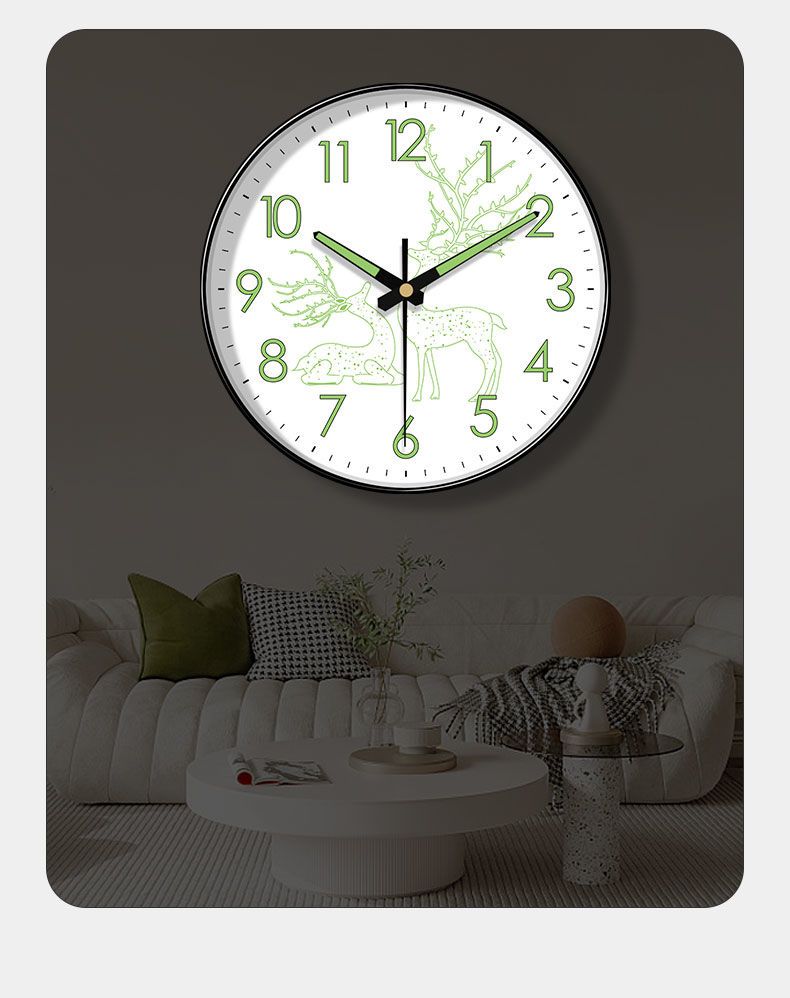 Orologio da parete luminoso personalizzato per soggiorno e camera da letto, orologio al quarzo, silenzioso, semplice, creativo e moderno_voghion.com