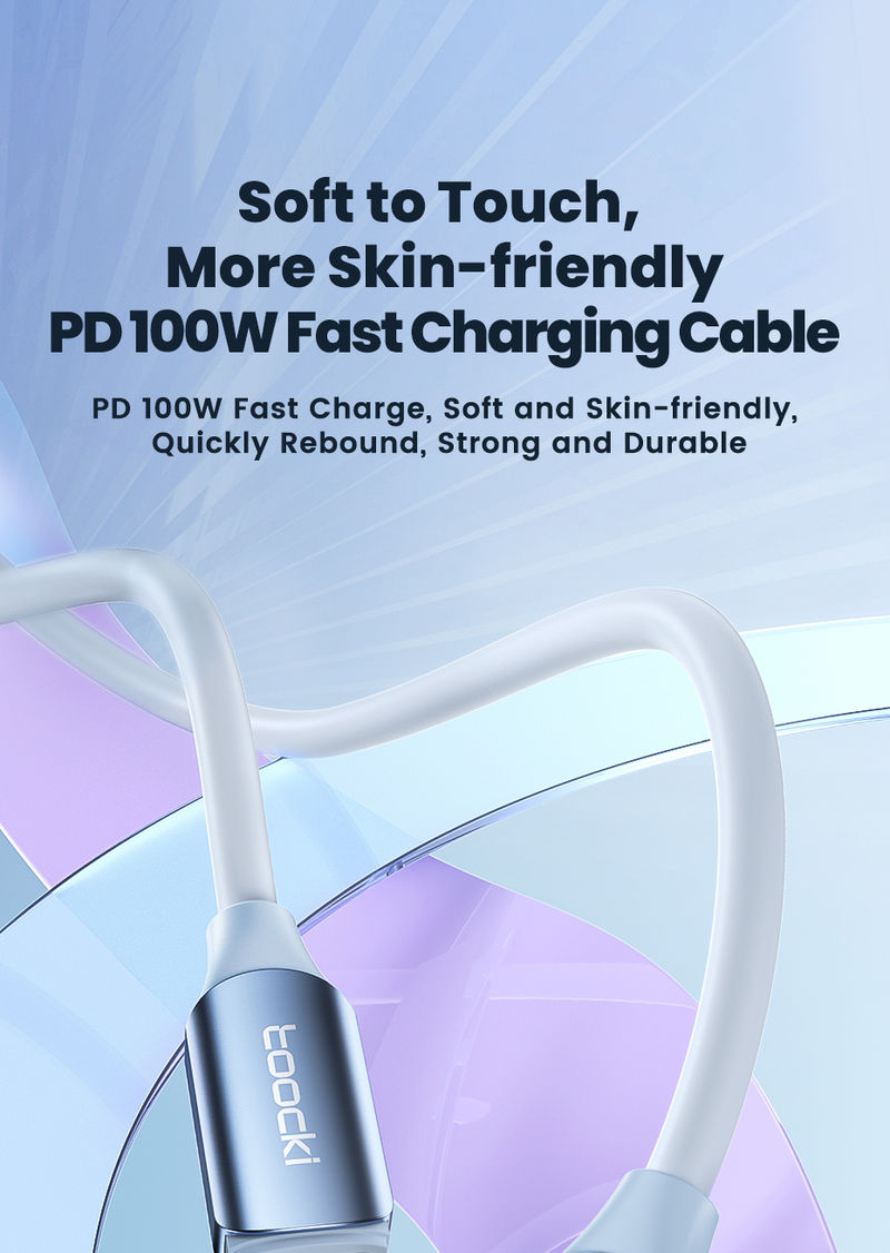 Toocki 100 W USB Type C kábel szupergyors töltőkábel Xiaomi Samsung Huawei Honor Fast Charging töltéshez_voghion.com