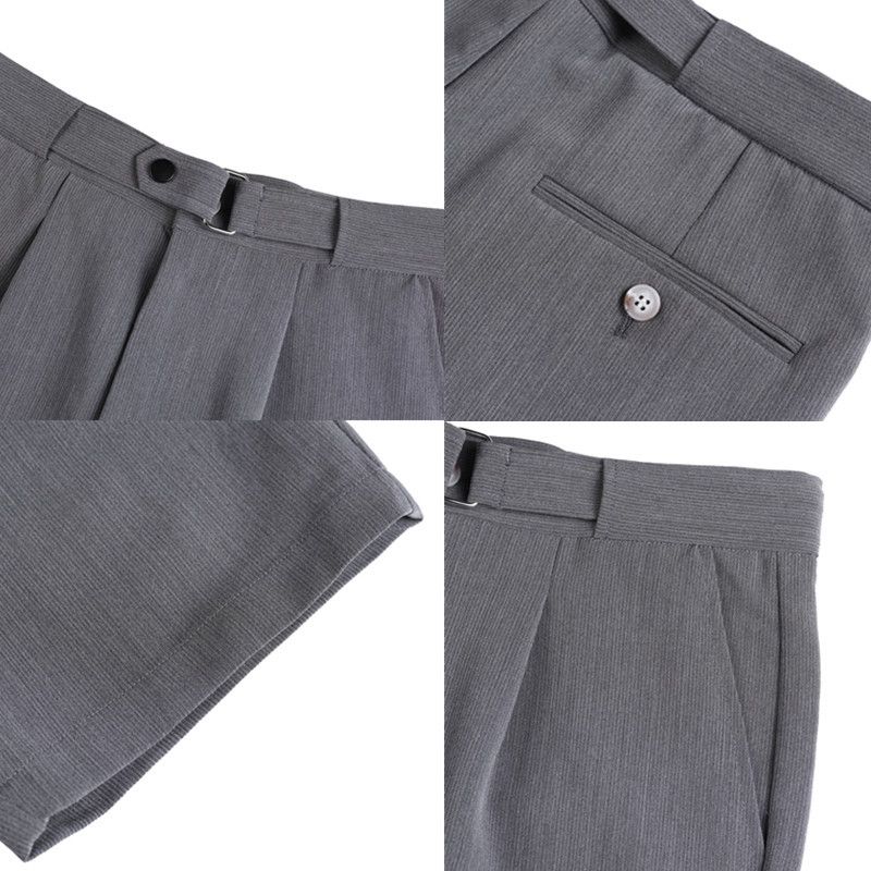 Wholesale men's summer shorts Korean version slim-fitting pinstriped casual five-point pants fashionable youth non-ironing men's pants_voghion.com