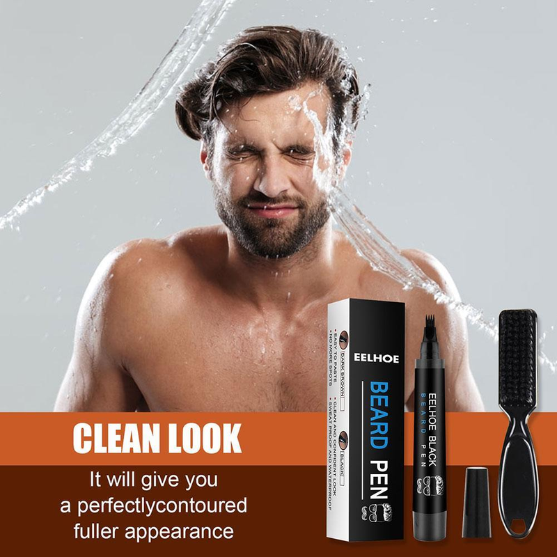 Kit penna per riempimento barba da uomo Riparazione baffi viso Forma baffi Strumento di riparazione per salone di styling Riempitore per matita per orso per uomo_voghion.com