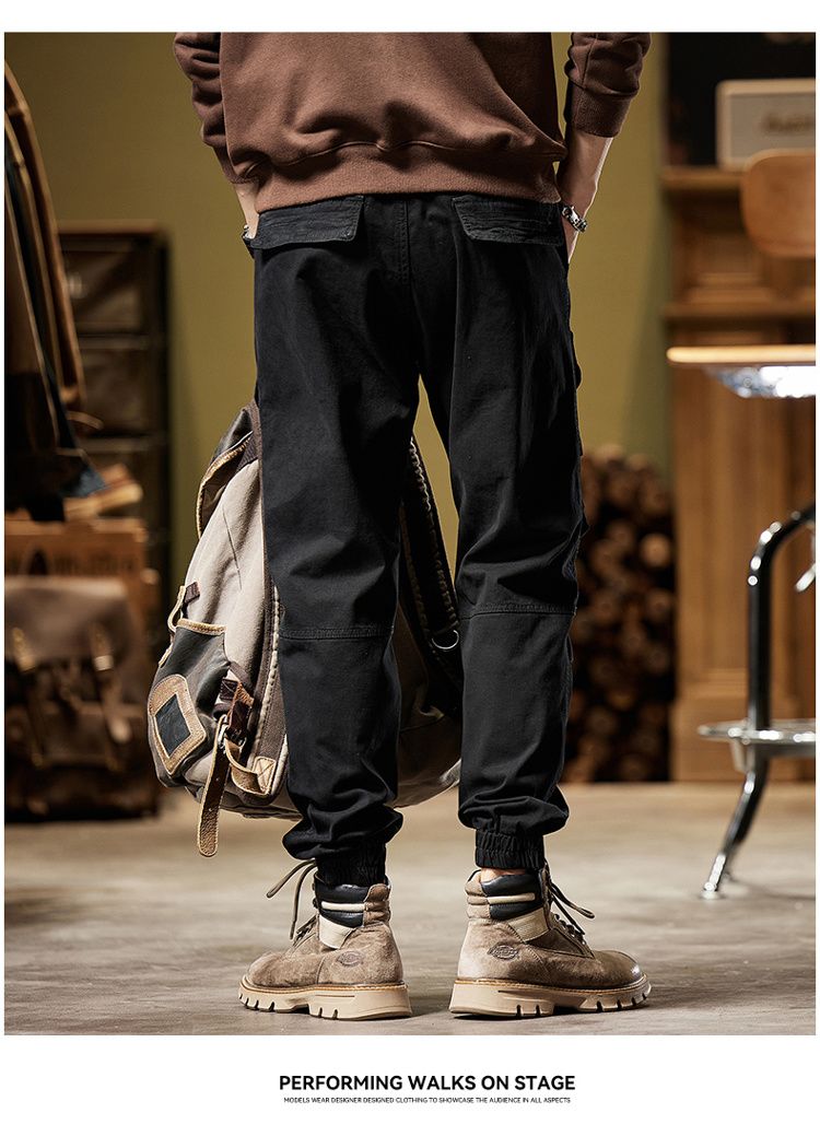 New personalized high street style tooling trousers casual trousers versatile simple fashion niche design leggings_voghion.com