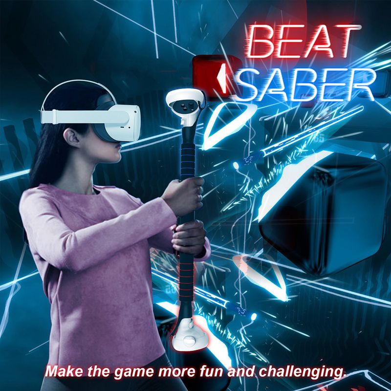 Dubbele lichtzwaardhandgrepen Verlenggrepen voor Oculus Quest 2 Accessoires Beat Saber-games spelen Controllers voor Quest/Rift S VR_voghion.com