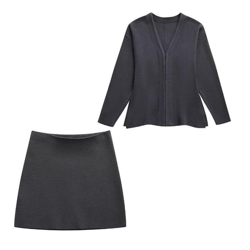 TAOP&ZA Nuovo completo da donna con scollo a V misto, top in maglia e minigonna a vita alta 5536160 36161_voghion.com