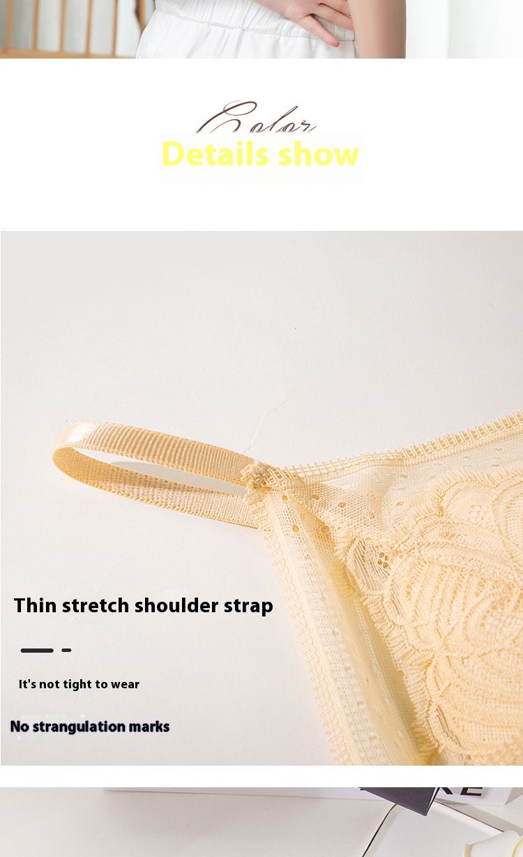 Spring and summer lace back camisole vest, fixed cup gathering, no steel ring, strapless, thin sports base underwear for_voghion.com