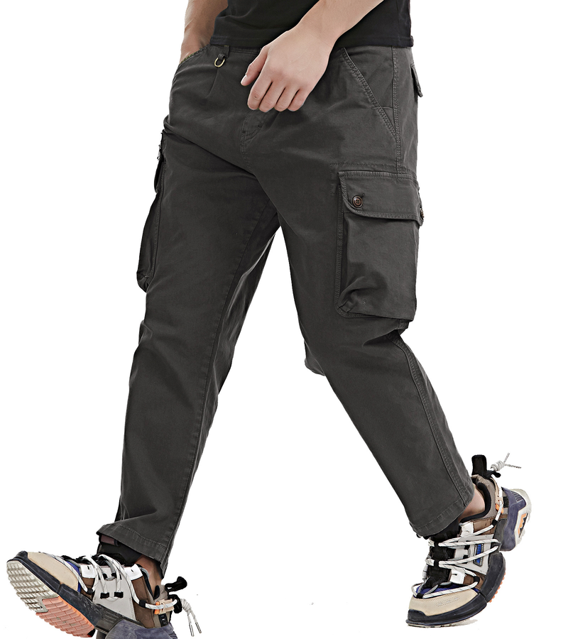 Moške plus size cargo hlače, casual hlače, dolge hlače, hlače z več vrečkami_voghion.com