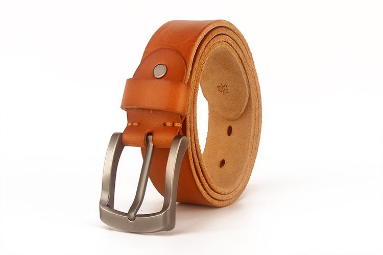 men's Head Layer Cowhide Pin Buckle Washed Handmade Belt Hot Sale_voghion.com