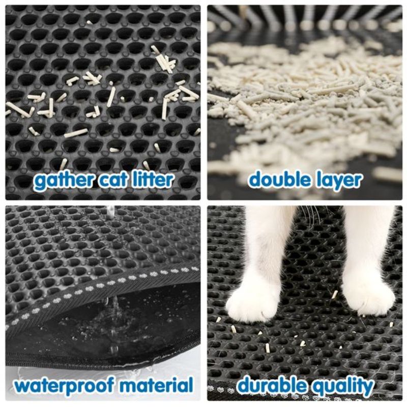 Scatte Urine Scratching Waterproof With Design Mats Mat Cat Kitty Mat Litter Litter Trapping Shape Double MiLi Clean Layer Easy_voghion.com