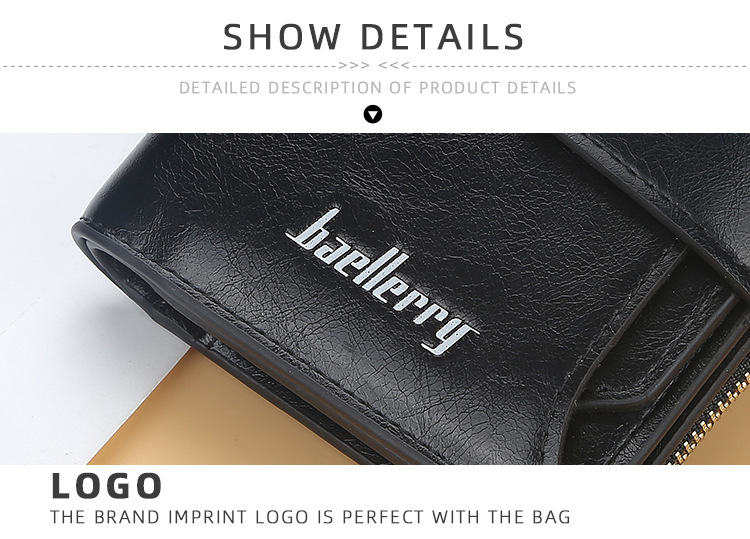 Baellerry Kurze Geldbörse für Männer und Frauen mit mehreren Kartenfächern, Schnalle, Führerschein, Kartenhalter, Reißverschluss, Münzgeldbörse für Männer_voghion.com