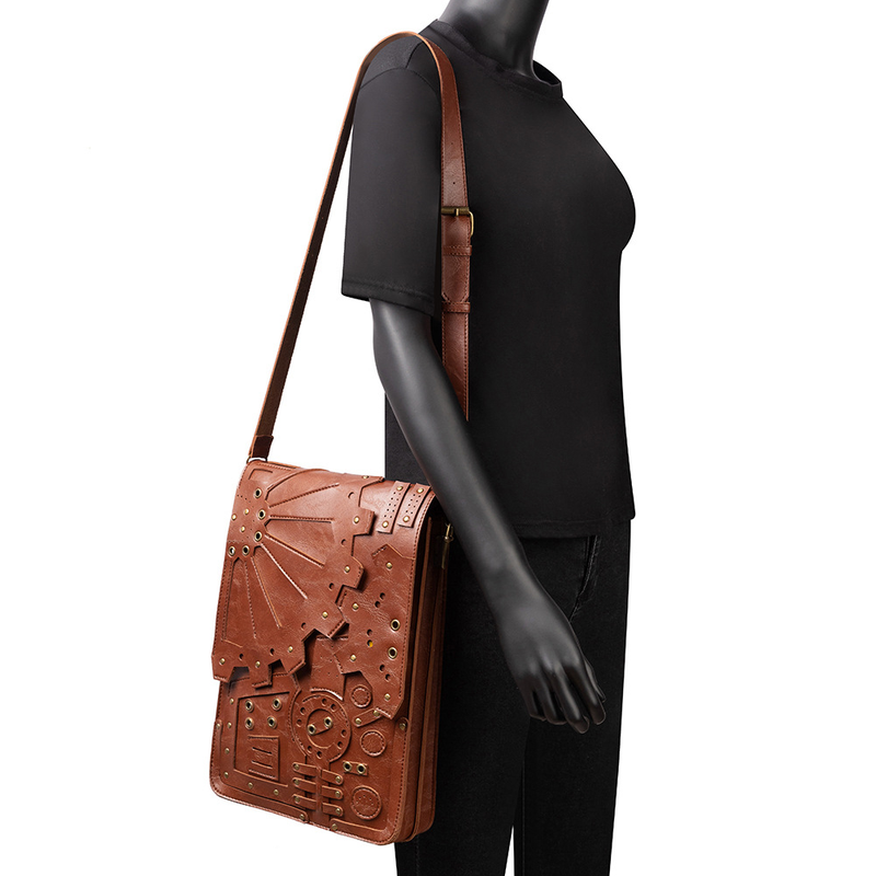 Steampunk Retro Gear Backpack Women's Schoolbag Shoulder Crossbody Bag_voghion.com