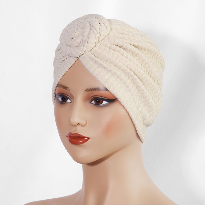 Thickened Elastic Flower Headscarf Hat - Ethnic Style Twisted Warm Hat (Fashionable & Versatile, European & American Design, Winter Headwear)_voghion.com
