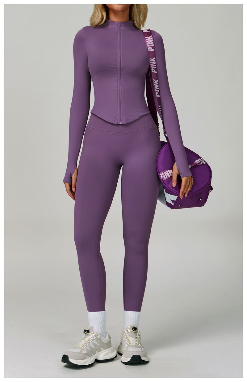 Naadloze yogaset met hoge taille - 3-delige workoutoutfit voor dames, vochtafvoerend en buikcontrole, perfect voor hardlopen, sportschool en buitenactiviteiten_voghion.com