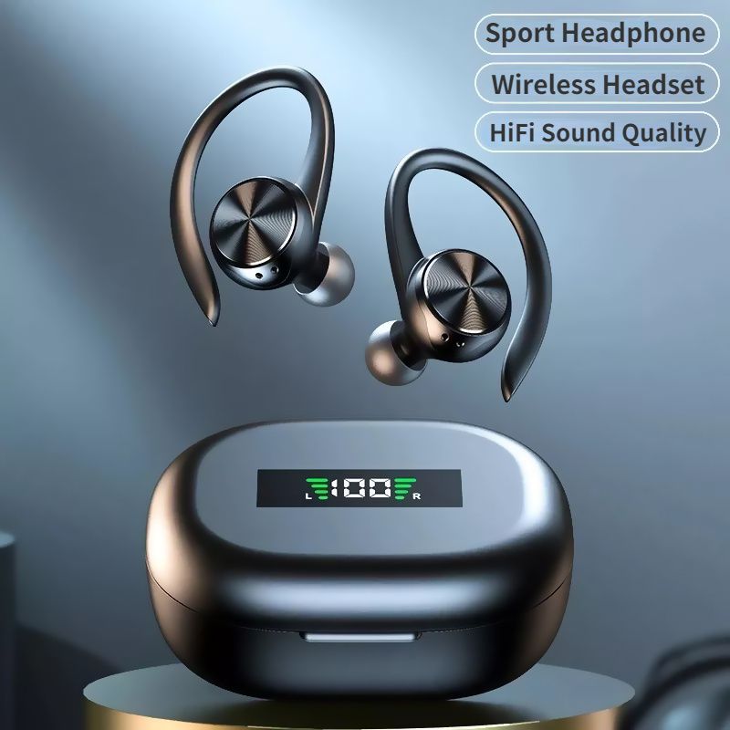 Kopfhörer fir Sport TWS Kopfhörer HiFi Stereo Musek Kabellos Ouerhaken Kopfhörer mat Mikrofon Gaming Headset_voghion.com