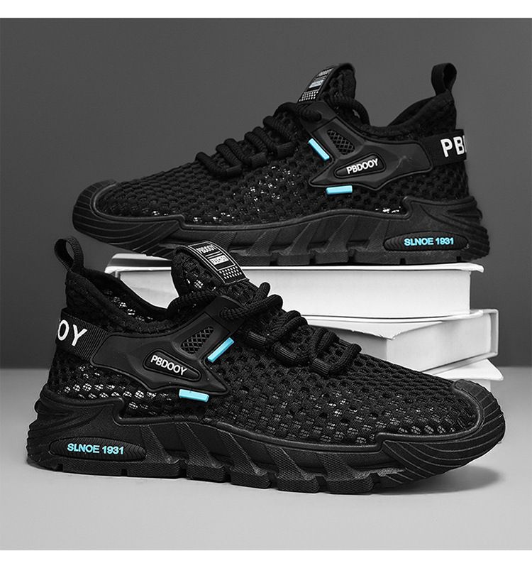 Scarpe da uomo in cocco, scarpe in rete intrecciata Fly, scarpe sportive da uomo per esterni, scarpe casual da corsa ad asciugatura rapida con suola morbida_voghion.com