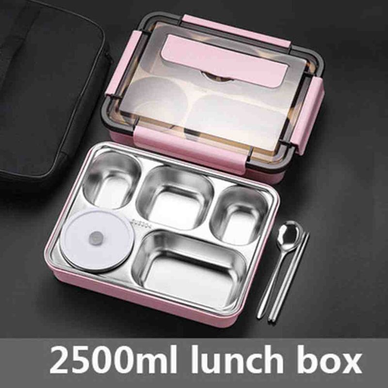 Contenitore per il pranzo portatile giapponese in acciaio inossidabile, contenitore per alimenti per bambini, contenitore per snack e pranzo isolato, contenitore per bento a prova di perdite_voghion.com