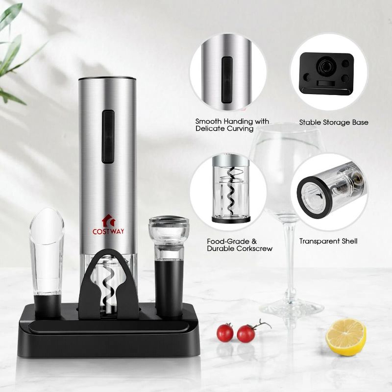 Foil Set Electric Cutter Bottle Opener Wine 6-in-1 With_voghion.com