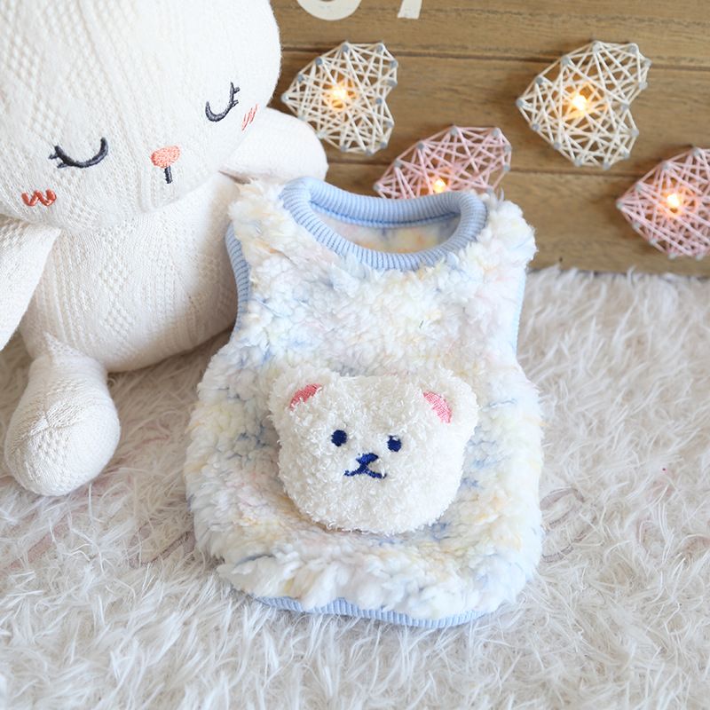 Petstyle Little Snow Leopard Bear Hund Niedliche Fleece-Kleidung für Welpen und Kätzchen, Neugeborene Katze_voghion.com