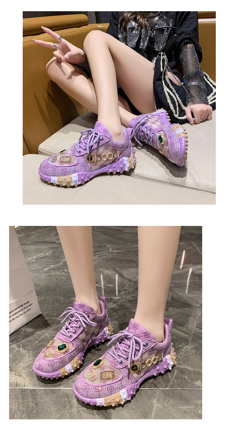 Biskuitboden dicker Boden Strass Papa Schuhe Damen 2023 Sommer neue Mesh Mode Schuhe_voghion.com