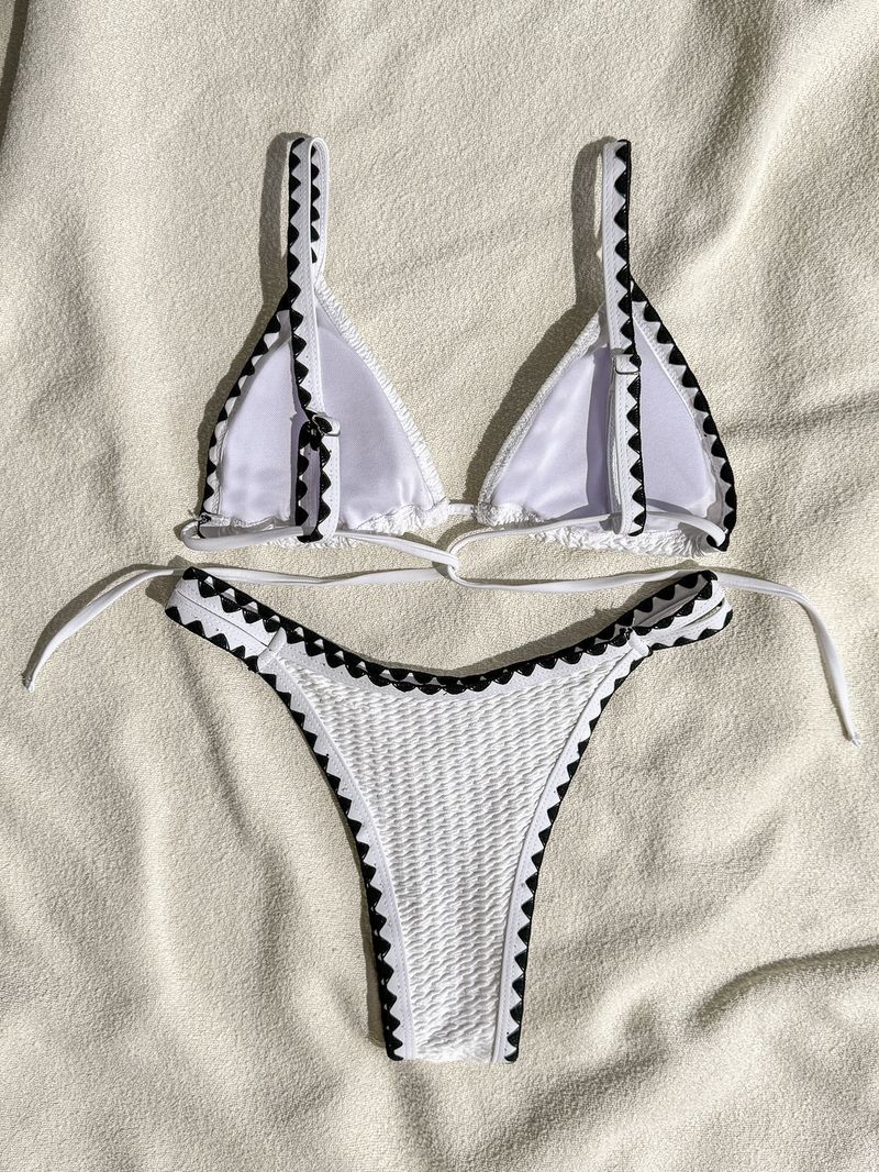 Vêtements pour femmes Yonghe New Flower Edge Large bandoulière réglable Bikini Maillot de bain été plage Bikini natation_voghion.com