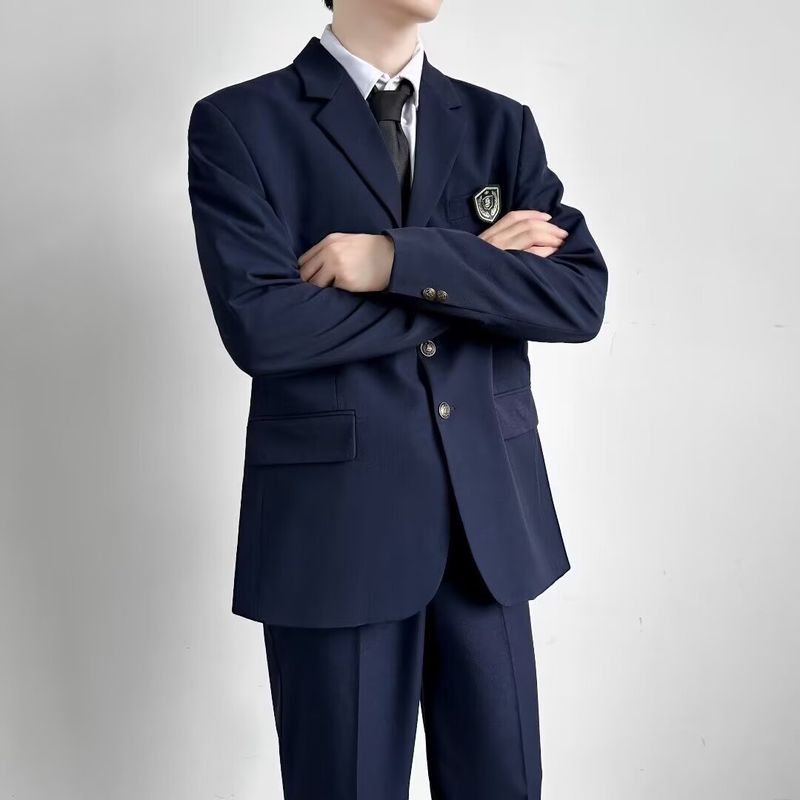 Trendy new suit men's top loose jacket men's spring and autumn versatile casual suit uniform_voghion.com