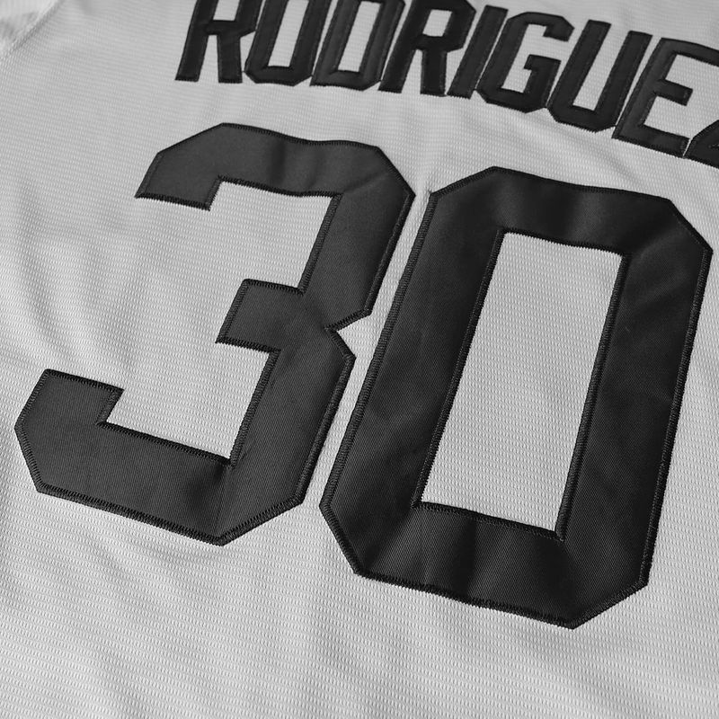 Utomhuskläder för män, grå baseballskjorta nr 30, broderad jerseyjacka_voghion.com