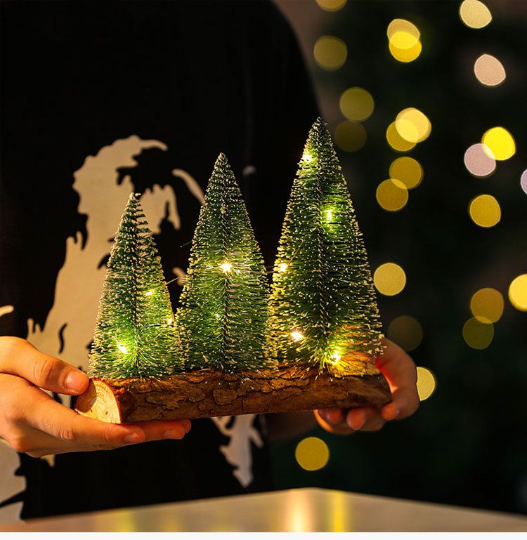 New Tabletop Christmas Tree Ornament Mini Christmas Tree With Lights, Luminous Scene, Festive Atmosphere Arrangement_voghion.com