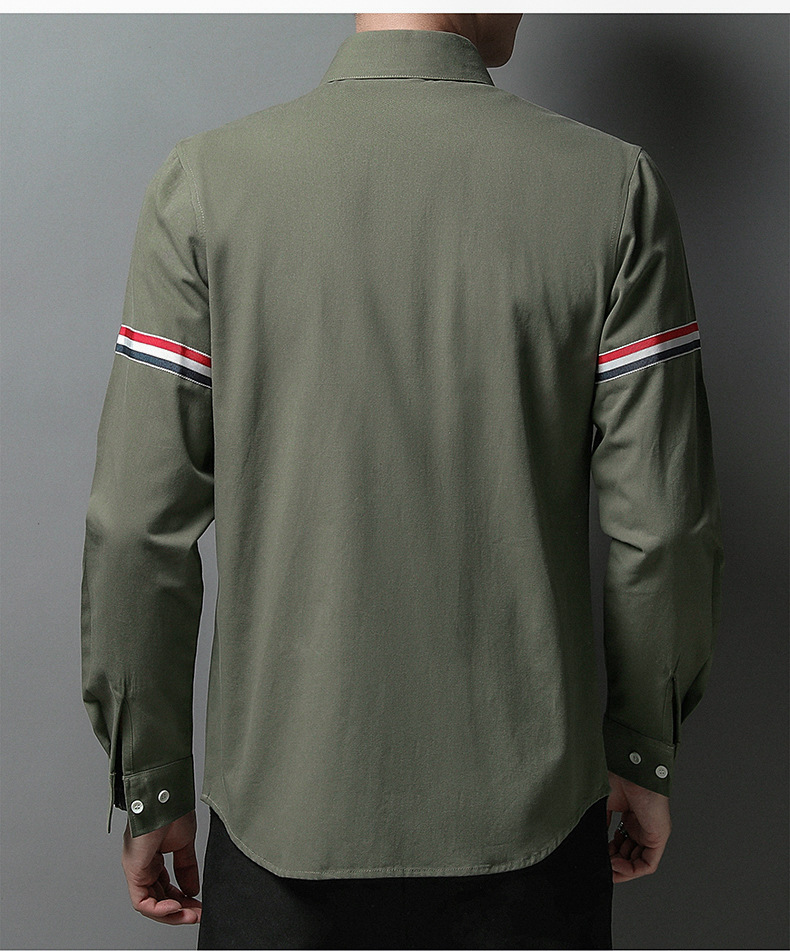 2024 Primavera e autunno nuova camicia di cotone da uomo primavera e autunno casual formale abbigliamento giacca larga in puro cotone tinta unita manica lunga fodera_voghion.com