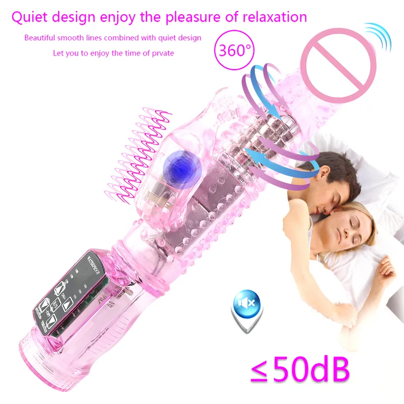 Man nuo Dual Motor Dildo Rabbit Vibrator 12 Speeds Vibration Rotation Sex Toy for Women G Spot Massager Clitor_voghion.com
