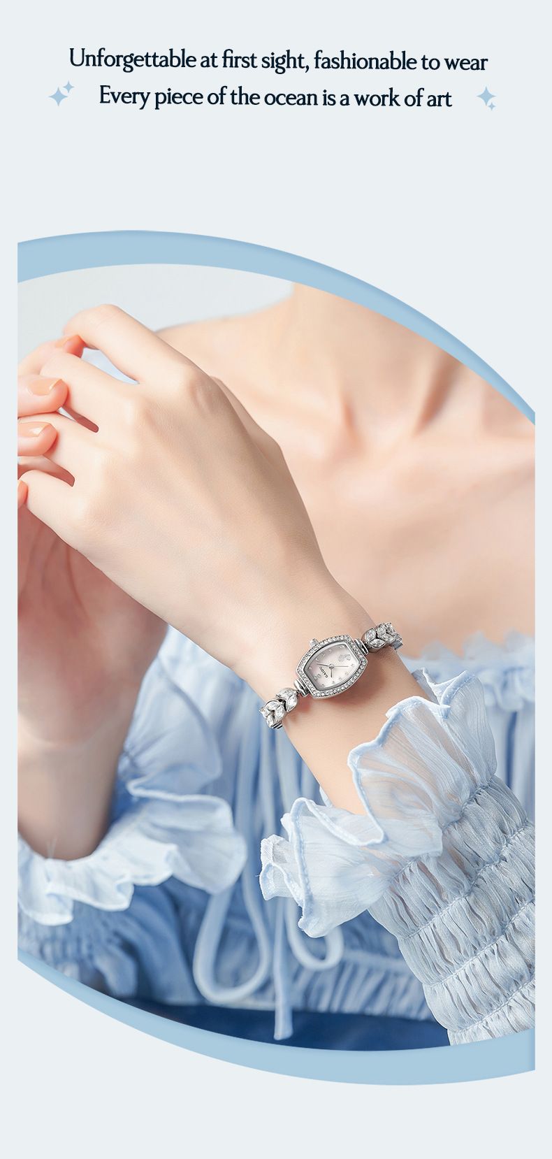 Elegante orologio da donna ispirato alle sirene con dettagli interamente in diamanti, orologio da polso al quarzo impermeabile a forma di barile, orologio con bracciale elegante e delicato_voghion.com
