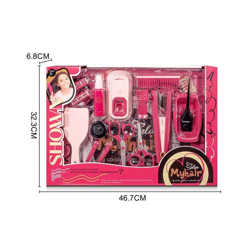 Nuovo set da parrucchiere per bambini con strumenti per tagliare i capelli, asciugacapelli, giocattoli per vestirsi_voghion.com