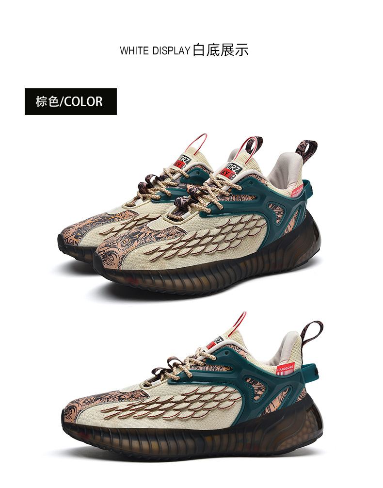 Hommes S baskets printemps nouveau Style chinois écailles de poisson fluorescentes hommes chaussures à la mode course décontracté_voghion.com