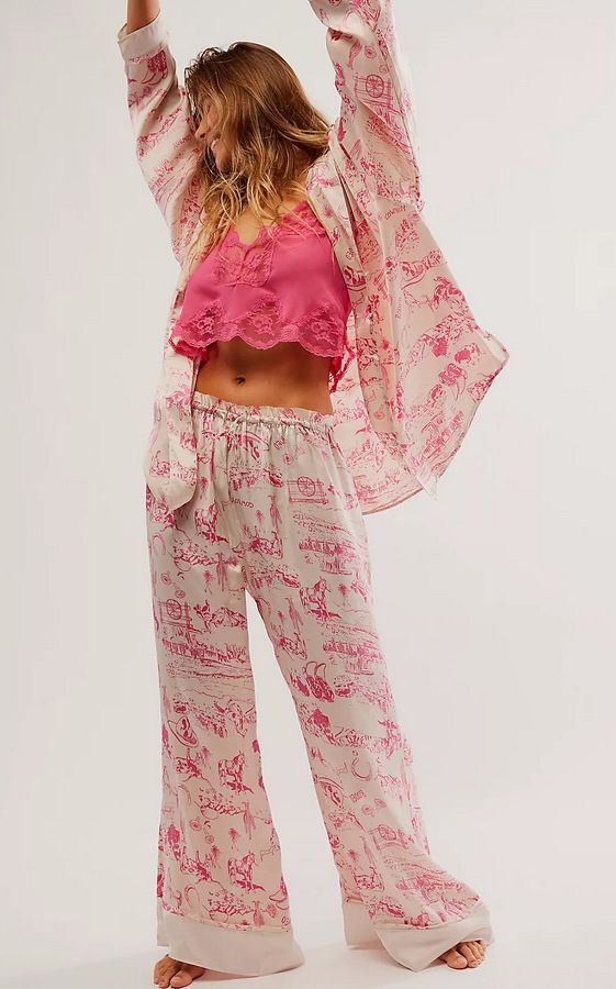 Women's Sleepwears Silk Satin Printed Home Clothes Suit Home Clothes Suit_voghion.com
