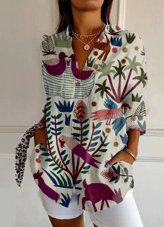 Damenbekleidung Blumenmuster 3D Personalisierte Langarmweste Mädchen Sommer Lockerer Stil_voghion.com