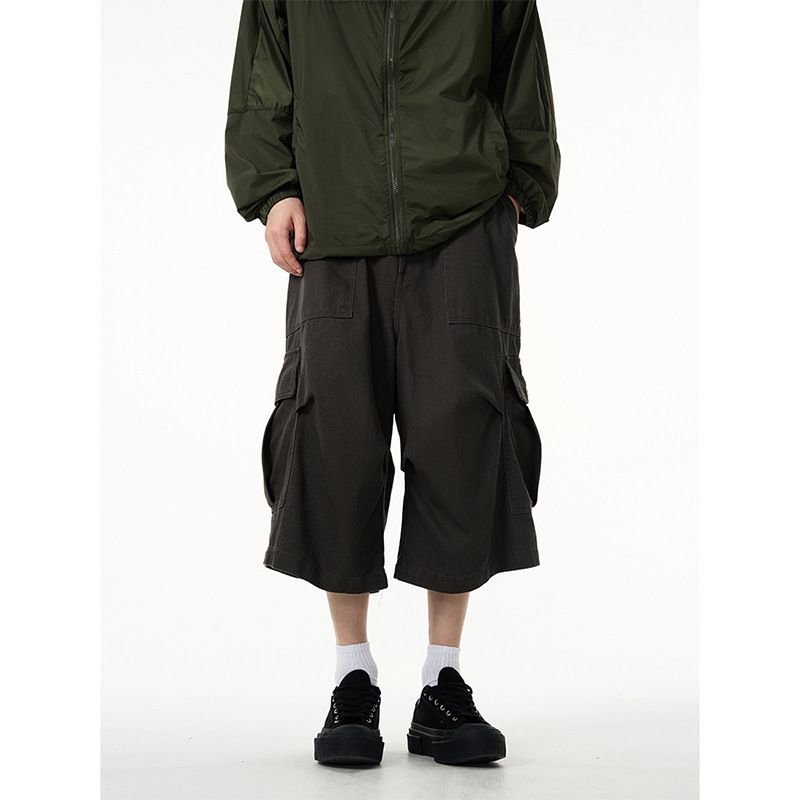 Premium Products Cleanfit Shorts With Multiple Pockets And Seven Quarter Length Pants For Men, American Style Loose, High-end, Wide Leg_voghion.com