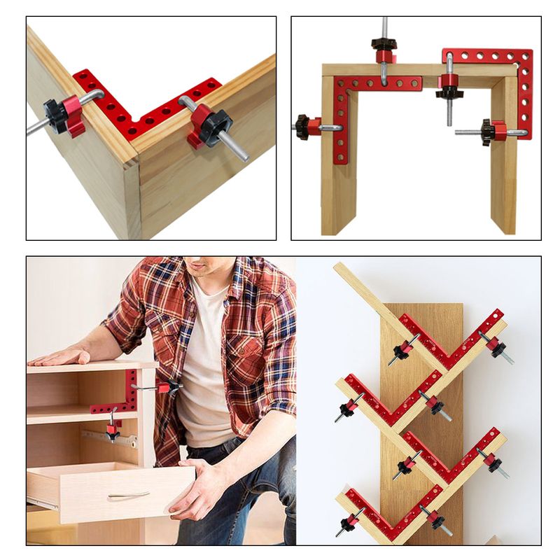 120/140mm Kątowy zacisk mocujący 90 stopni w kształcie litery L Pomocniczy panel mocujący Narzędzie zaciskowe do obróbki drewna_voghion.com