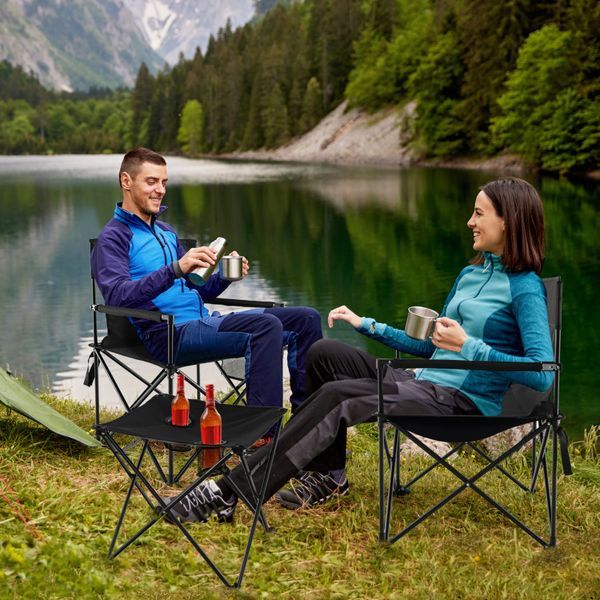 Outdoor Folding Camping Chairs And Table Set With Carrying Bag_voghion.com
