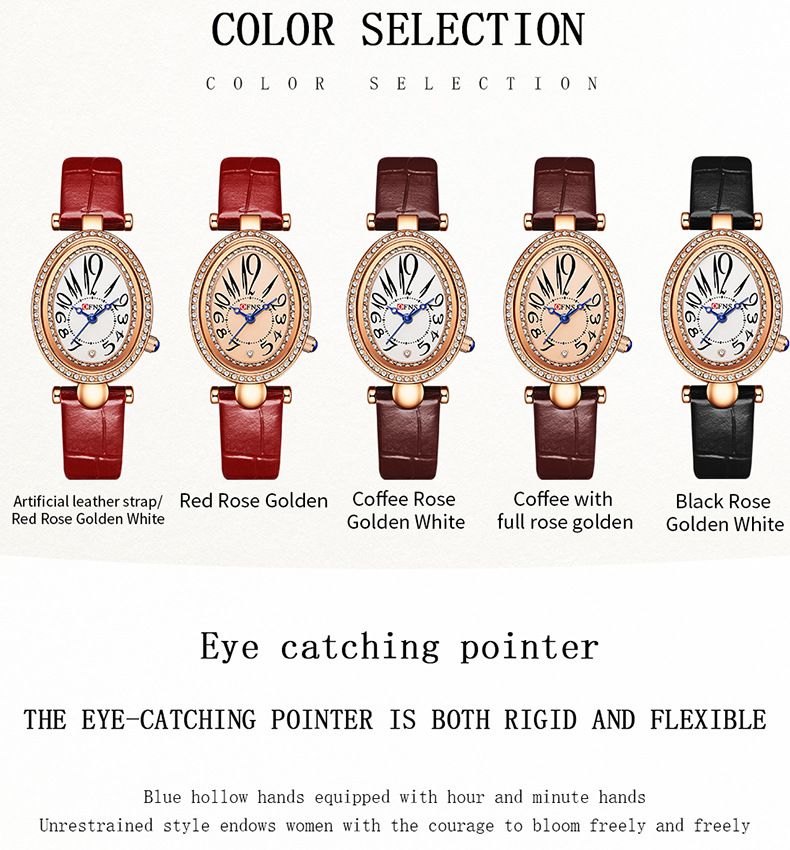 Orologio da donna con cristalli di ispirazione vintage: elegante design a goccia, cinturino in pelle, orologio al quarzo in stile antico resistente all'acqua_voghion.com