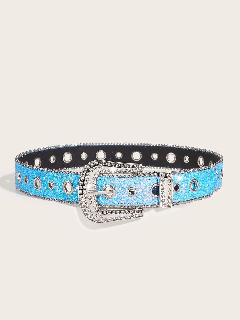 Nouvelle ceinture européenne et américaine pour filles sexy, mode féminine, style tendance et brillant, boucle diamant occidentale Y2K, ceinture large, chaîne de taille_voghion.com