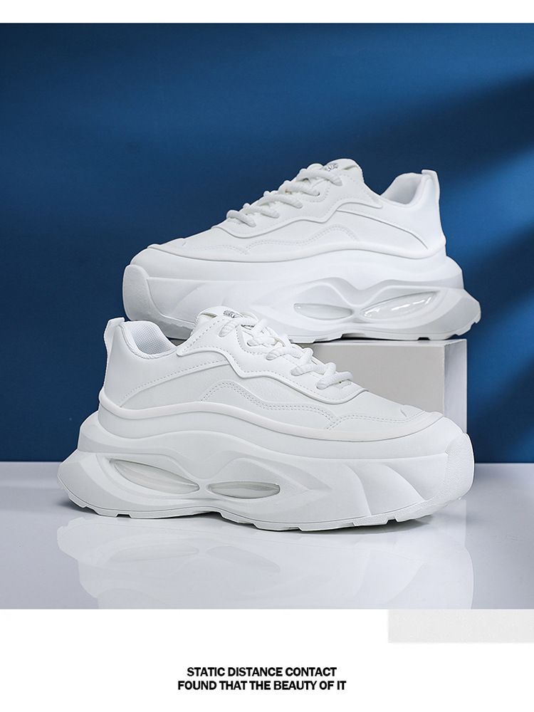 Men's Fashion Sneakers - Lightweight Running Shoes With Thick Sole For Casual Wear, Breathable Mesh Lining, Comfortable Low-Top Design For Daily Use_voghion.com