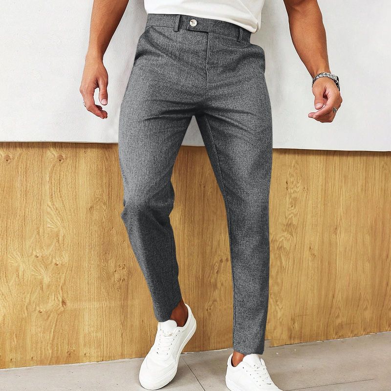"Herren Slim Fit Freizeithose mit dekorativen Taschen - Bequeme Hose aus Baumwollmischung für Business & Freizeit"_voghion.com