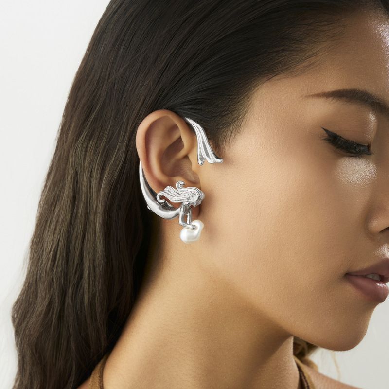 Baroque Irregular Pearl Pendant Earrings Hooks Design Sense Niche Style Ear Clips_voghion.com