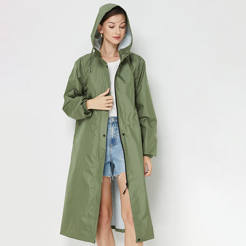 Dammen Waasserdicht Laang Reenmantel Damen Reenmantel Kapuzen Trenchjacket Windbreaker Liicht Outdoor Wanderreenkleeder_voghion.com
