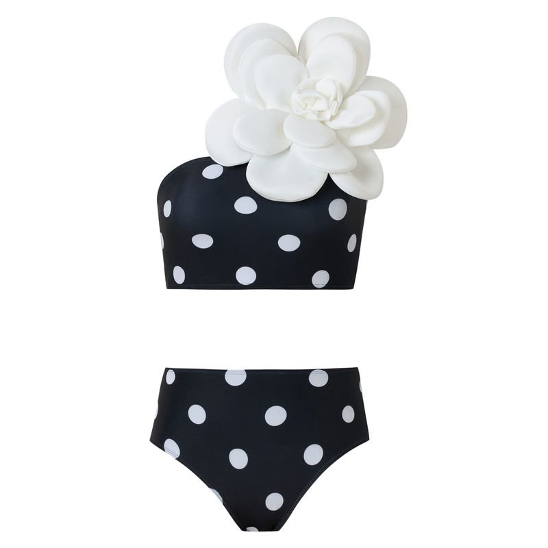 Women's Clothing Printed Swimsuit Suit Retro Belly Covering Chiffon Skirt Swimsuit_voghion.com