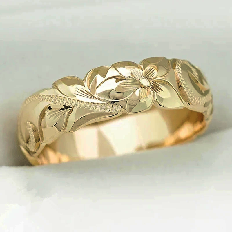 CAOSHI Bague de proposition discrète pour femme, alliance en métal, design en forme de fleur, accessoires de doigt exquis pour_voghion.com
