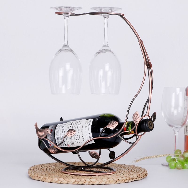 Red Ornament Light Luxury High-end Home Use Goblet Inverted Cabinet Wine Bottle Rack_voghion.com