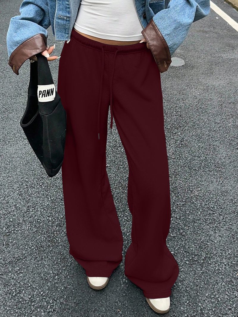 Retro Düşük Bel Eşofman Altı - Düşük Paça ve Bağcıklı, Günlük Giyim İçin Ultra Yumuşak ve Şık, Vintage Esintili Eşofman Altı_voghion.com