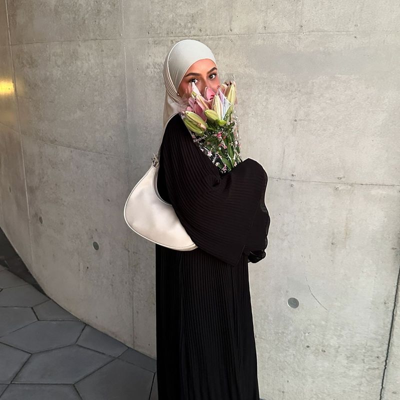 Ženska odjeća, muslimanski dubajski pulover, šifonska plisirana haljina, jednobojna_voghion.com