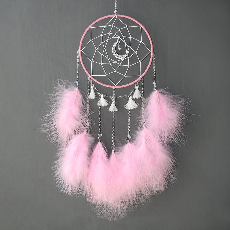 Kreativer Home Moonlight Traumfänger-Anhänger, einfacher handgemachter Traumfänger, Windspiel-Anhänger, Dekoration, DIY-Materialpaket_voghion.com