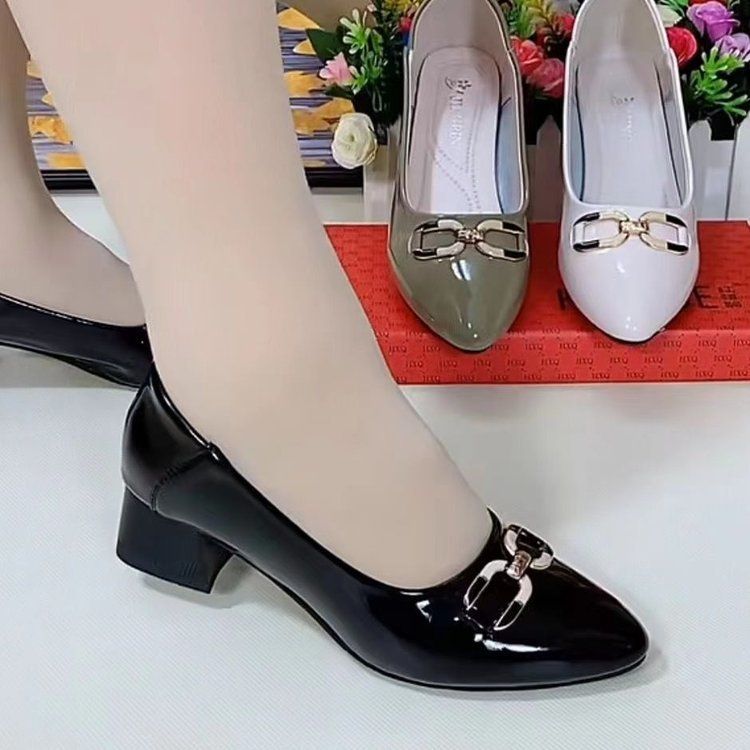Arbeitsschuhe für Damen, weiche Sohle, verschleißfest, helles Leder, kleine Lederschuhe für Damen, spitze, bequeme Damenschuhe_voghion.com