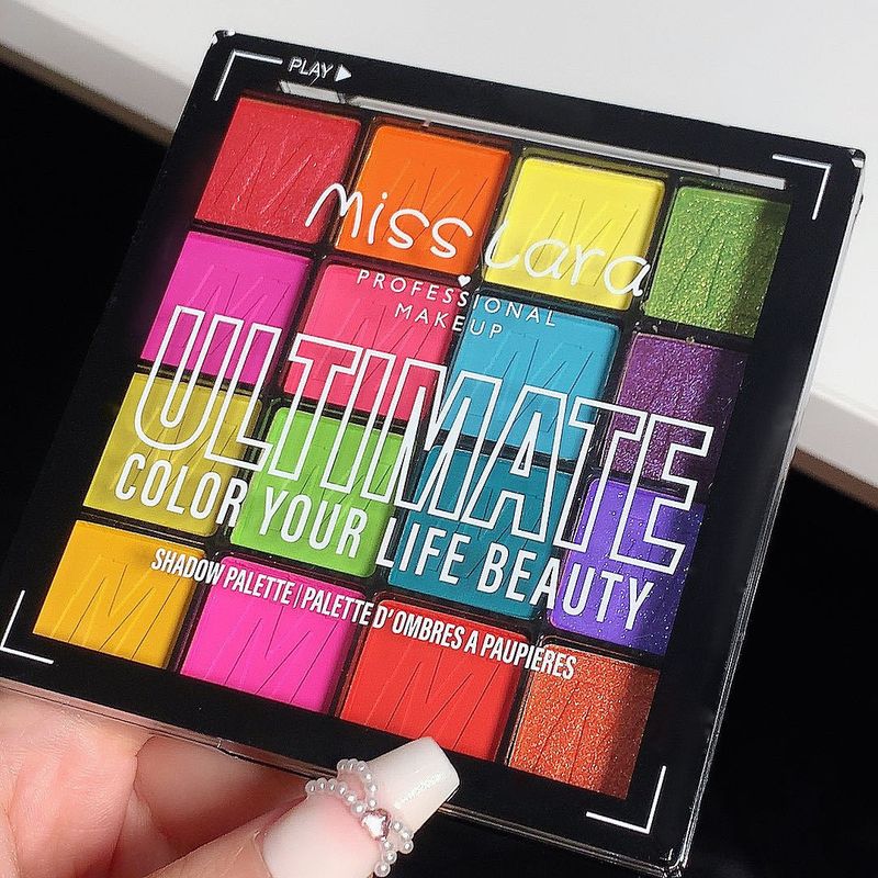 Palette di 16 ombretti arcobaleno perlato trucco quotidiano trucco estivo impermeabile Earth Color trucco cosmetici_voghion.com